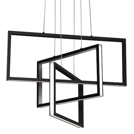 Afx Cole LED Linear Pendant - 16"D x 24" W x 15" H COLP24L30D1BK